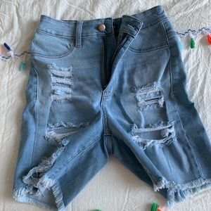 Fashion Nova Ripped Bermuda Shorts